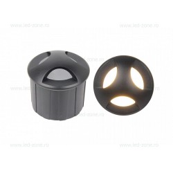 Spot LED Trepte 3x1W 220V Cilindric Negru IP65