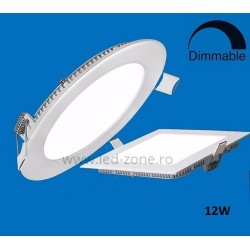 Spot LED 12W Slim Patrat Alb Dimabil