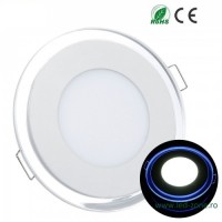 SPOTURI LED, Spot LED 15W Rotund Alb Rece Contur Albastru, LED-Zone.ro