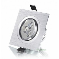 SPOTURI LED PATRATE MOBILE, Spot LED 3x1W Patrat Mobil Argintiu, LED-Zone.ro