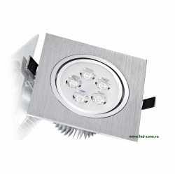 Spot LED 5x1W Patrat Mobil Argintiu