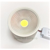 SPOTURI LED ROTUNDE, Spot LED 7W COB Rotund Alb Aplicat, LED-Zone.ro