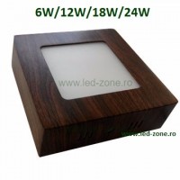 SPOTURI LED PATRATE - Reduceri Spot LED 6W Patrat Aplicat Wenge Promotie