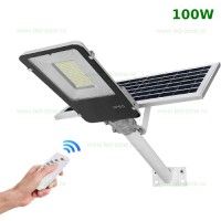 ILUMINAT STRADAL LED, Lampa LED Iluminat Stradal 100W SMD Solara cu Suport si Telecomanda , LED-Zone.ro