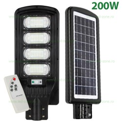 Lampa LED Iluminat Stradal 200W Solara cu Senzor Miscare si Telecomanda GRAND