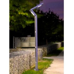 Stalp Iluminat LED 60W + 20W Ornamental Albastru 3M Solar