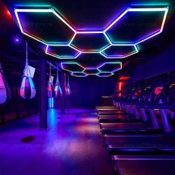 Set 5 Hexagoane LED Honeycomb RGB Digitale Tuburi 440mm