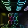 Set 8 Hexagoane LED Honeycomb RGB Digitale Tuburi 460mm