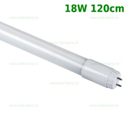 Tub LED T8 Mat 18W 120cm 360 Grade Sticla Alimentare Un Capat LZ01