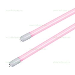 Tub LED T8 Mat 9W 60cm pentru Carne Alimentare la un Capat