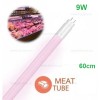 Tub LED T8 Mat 9W 60cm pentru Carne Alimentare la un Capat