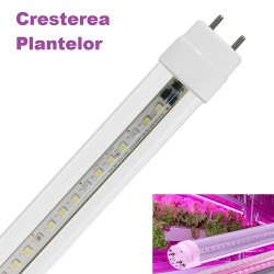 Tub LED T8 Clar 9W 90cm Sticla Cresterea Plantelor