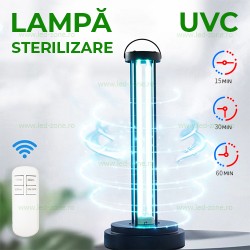 Lampa Sterilizare Germicida UV-C cu Ozonificare 38W Metal