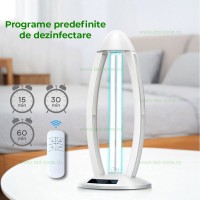 PRODUSE ANTIBACTERIENE, Lampa Sterilizare Germicida UV-C cu Ozonificare 38W, LED-Zone.ro