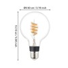 Bec led E27-G95 4.9W 3000K IP20 400lm 110274