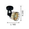 Aplică / Plafonieră ANWICK 1 E27 IP20 43324