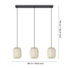 Lustră BELGRAVE E27 3X40W IP20 880mm 44102