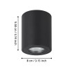 Plafonieră TORRECOLA GU10 1X5W IP44 Ø80mm 901028