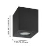 Plafonieră TORRECOLA GU10 1X5W 80X80mm 901029