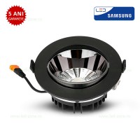 Spot LED 30W COB Rotund Mobil Negru Premium