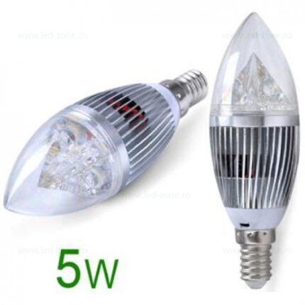 Bec LED E14 5W Lumanare Clar – soclu E14, 5 W, 350 lm