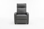 Fotoliu Recliner din Piele Ecologică, Spatar Rabatabil si Suport Picioare Extensibil, Gri - imagine 18