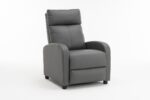Fotoliu Recliner din Piele Ecologică, Spatar Rabatabil si Suport Picioare Extensibil, Gri - imagine 19