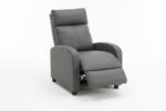 Fotoliu Recliner din Piele Ecologică, Spatar Rabatabil si Suport Picioare Extensibil, Gri - imagine 20