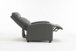 Fotoliu Recliner din Piele Ecologică, Spatar Rabatabil si Suport Picioare Extensibil, Gri - imagine 5