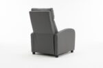 Fotoliu Recliner din Piele Ecologică, Spatar Rabatabil si Suport Picioare Extensibil, Gri - imagine 6