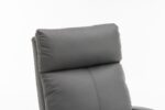 Fotoliu Recliner din Piele Ecologică, Spatar Rabatabil si Suport Picioare Extensibil, Gri - imagine 8