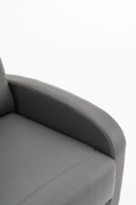 Fotoliu Recliner din Piele Ecologică, Spatar Rabatabil si Suport Picioare Extensibil, Gri - imagine 9
