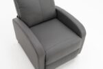 Fotoliu Recliner din Piele Ecologică, Spatar Rabatabil si Suport Picioare Extensibil, Gri - imagine 13