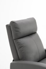 Fotoliu Recliner din Piele Ecologică, Spatar Rabatabil si Suport Picioare Extensibil, Gri - imagine 14