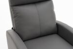 Fotoliu Recliner din Piele Ecologică, Spatar Rabatabil si Suport Picioare Extensibil, Gri - imagine 17