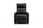 Fotoliu Recliner din Piele Ecologică, Spatar Rabatabil si Suport Picioare Extensibil, Negru - imagine 10