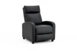 Fotoliu Recliner din Piele Ecologică, Spatar Rabatabil si Suport Picioare Extensibil, Negru - imagine 11