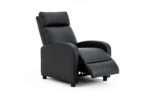 Fotoliu Recliner din Piele Ecologică, Spatar Rabatabil si Suport Picioare Extensibil, Negru - imagine 17