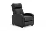 Fotoliu Recliner din Piele Ecologică, Spatar Rabatabil si Suport Picioare Extensibil, Negru - imagine 18