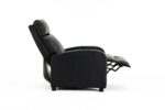 Fotoliu Recliner din Piele Ecologică, Spatar Rabatabil si Suport Picioare Extensibil, Negru - imagine 21