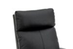 Fotoliu Recliner din Piele Ecologică, Spatar Rabatabil si Suport Picioare Extensibil, Negru - imagine 2