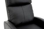 Fotoliu Recliner din Piele Ecologică, Spatar Rabatabil si Suport Picioare Extensibil, Negru - imagine 4
