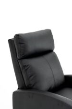 Fotoliu Recliner din Piele Ecologică, Spatar Rabatabil si Suport Picioare Extensibil, Negru - imagine 5