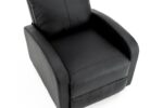 Fotoliu Recliner din Piele Ecologică, Spatar Rabatabil si Suport Picioare Extensibil, Negru - imagine 8