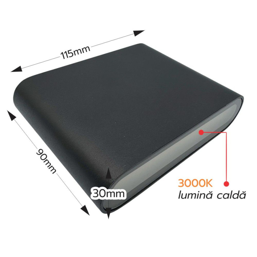 Aplica LED 2x3W Exterior Neagra DS-904 5 Aplica LED 2x3W Exterior Neagra DS-904 - imagine 5