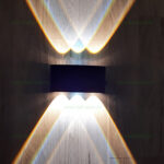 Aplica LED 2x3W Exterior Negru LZ2056-6 Alb Cald + Alb Rece - imagine 3