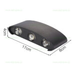 Aplica LED 2x3W Exterior Negru LZ2056-6 Alb Cald + Alb Rece - imagine 2