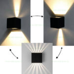 Aplica LED 2x3W Exterior Patrata Neagra Multi Fascicul LZ2126 - imagine 2