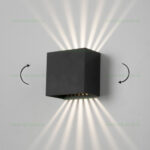 Aplica LED 2x3W Exterior Patrata Neagra Multi Fascicul LZ2126