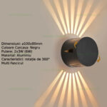Aplica LED 2x3W Exterior Rotunda Neagra Multi Fascicul LZ2125 - imagine 4